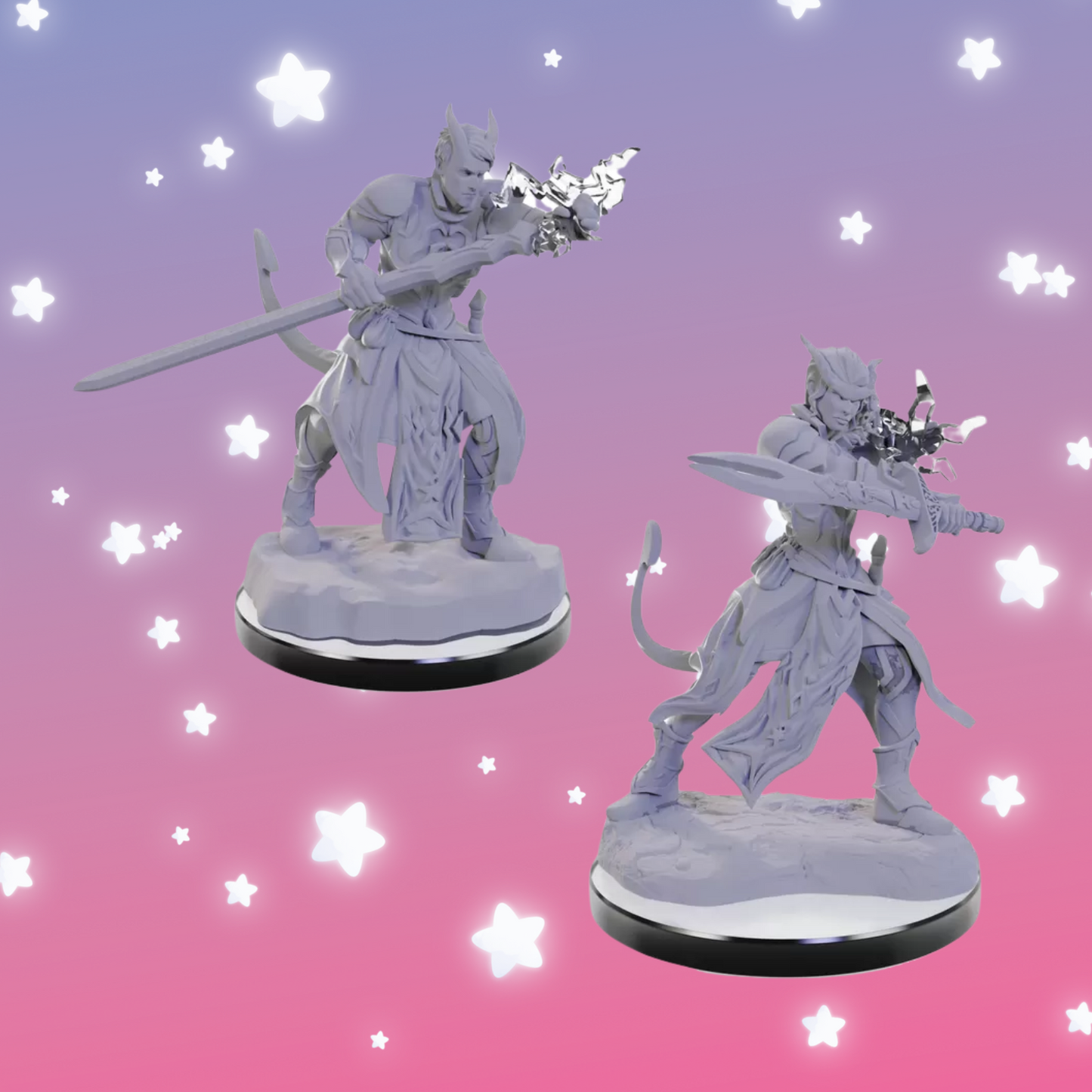 D&D Nolzur's Marvelous Miniatures: Tiefling Warlocks