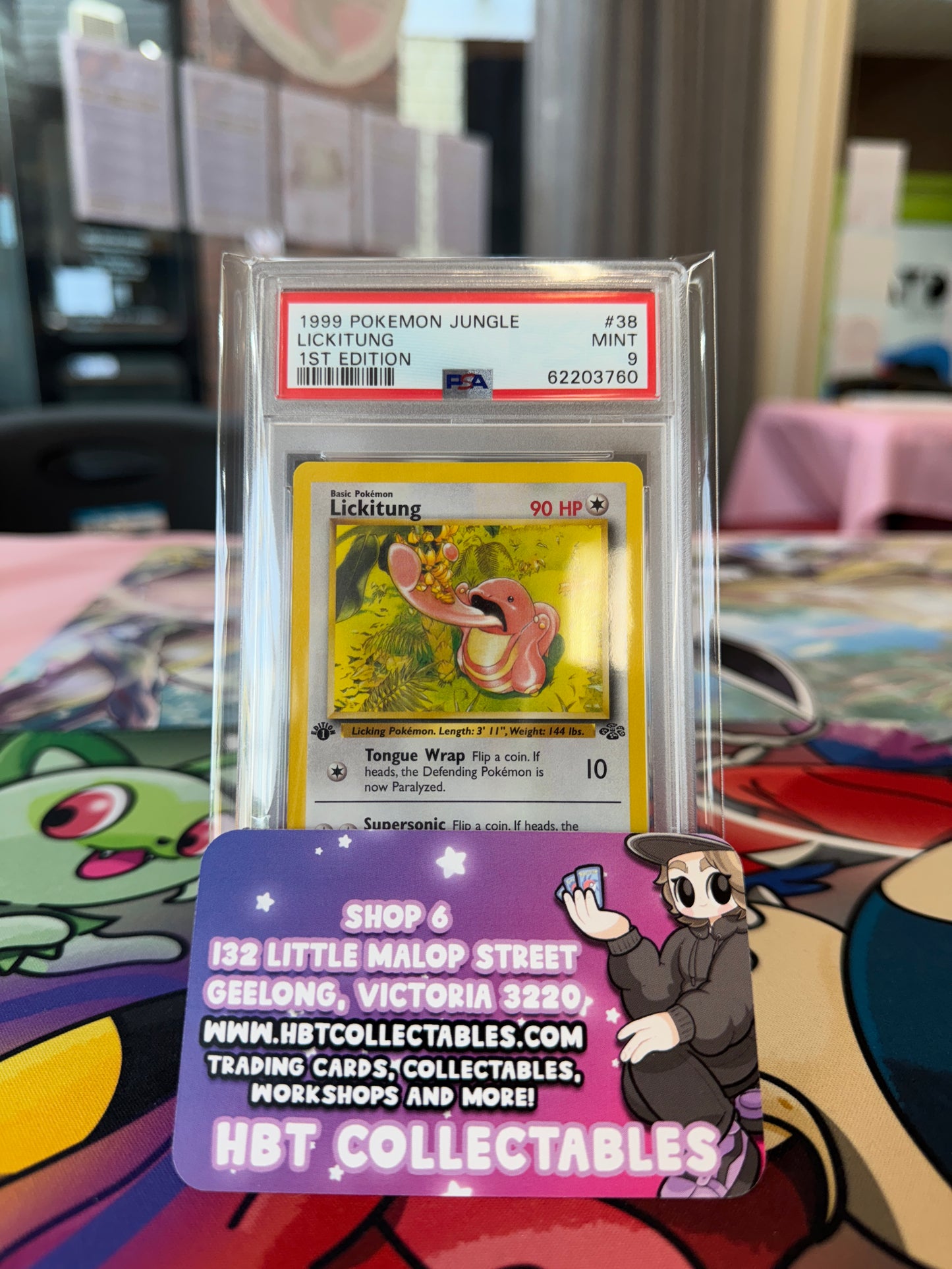 Pokemon TCG: PSA 9 MINT - 1st Edition Jungle Lickitung 38/64