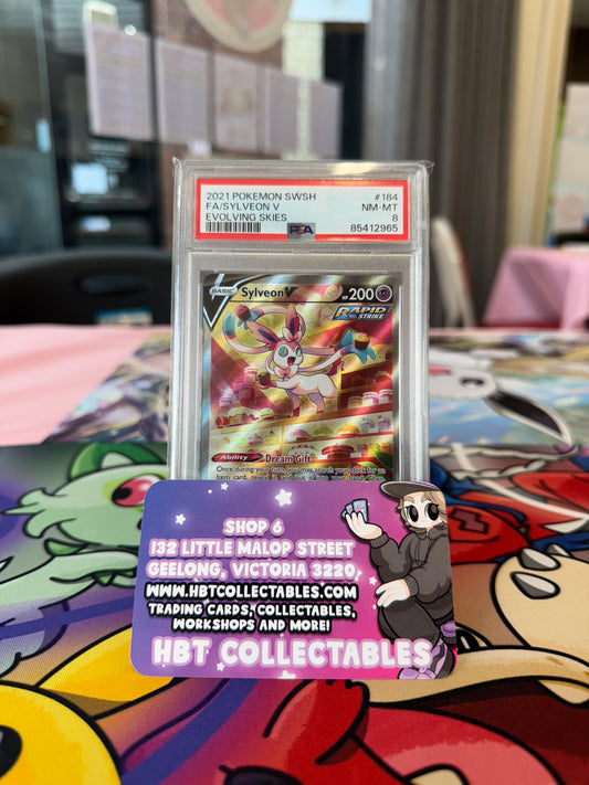 Pokemon TCG: PSA 8 NM-MT - Evolving Skies Sylveon V 184/203