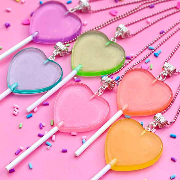 Sweet as Sugar Jewellery: Lollipop Heart Chain Necklace (ASSORTED)