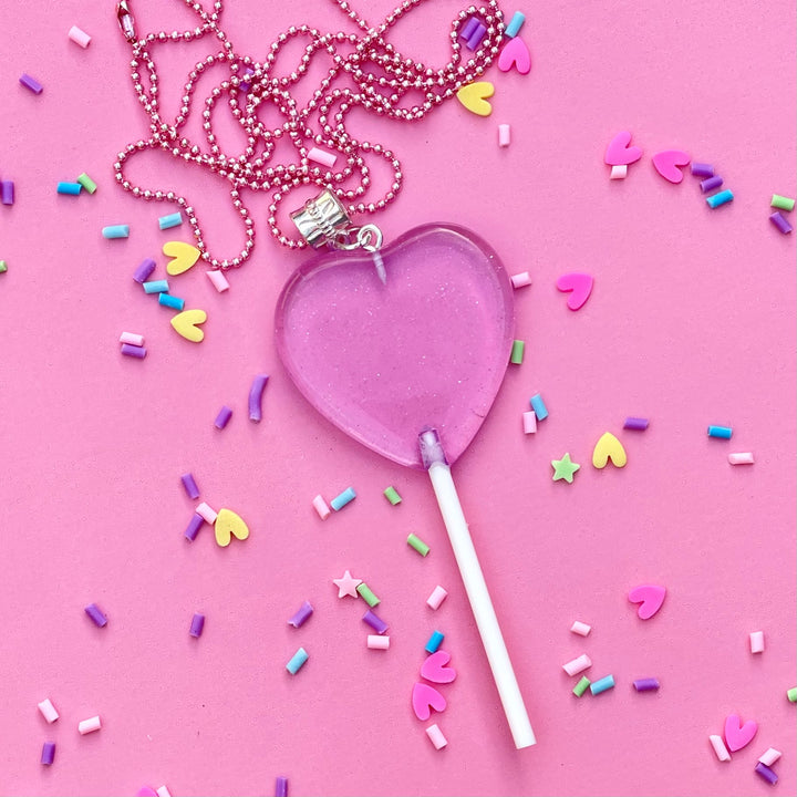 Sweet as Sugar Jewellery: Lollipop Heart Chain Necklace (ASSORTED)