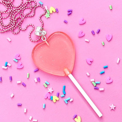 Sweet as Sugar Jewellery: Lollipop Heart Chain Necklace (ASSORTED)