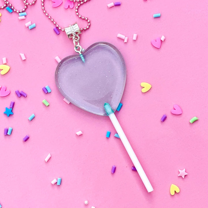 Sweet as Sugar Jewellery: Lollipop Heart Chain Necklace (ASSORTED)